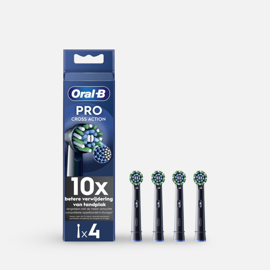 Oral-B Cross Action Pro Opzetborstels Met CleanMaximiser Technologie Zwart - 4 Stuks